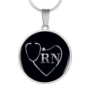 RN Necklace - Nurse Necklace - RN Heart Stethoscope Necklace - Stethoscope Heart RN Necklace - Nurse jewelry - Nurse Gifts Gallery